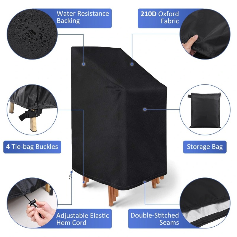 Outdoor Furniture With Covers - 1/2/PCS Stacked Chair Dust Cover Waterproof