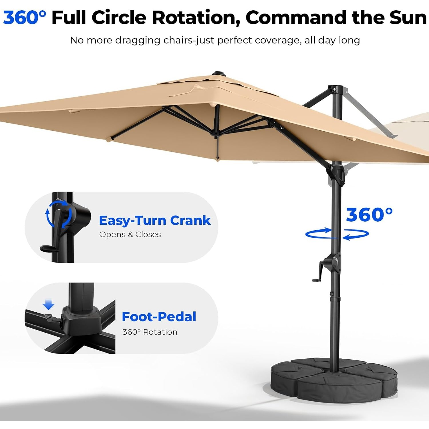 10x10 FT Cantilever Patio Umbr - Outdoor Furniture With Umbrella ulasan dan harga