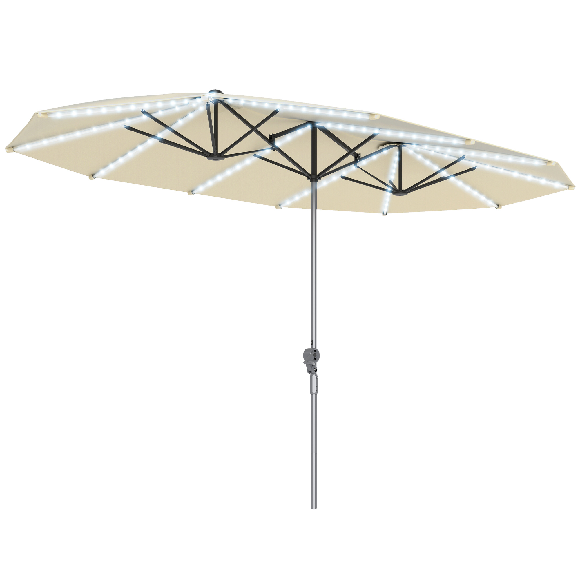 15ft Patio Umbrella Solar Ligh - Outdoor Furniture With Umbrella ulasan dan harga