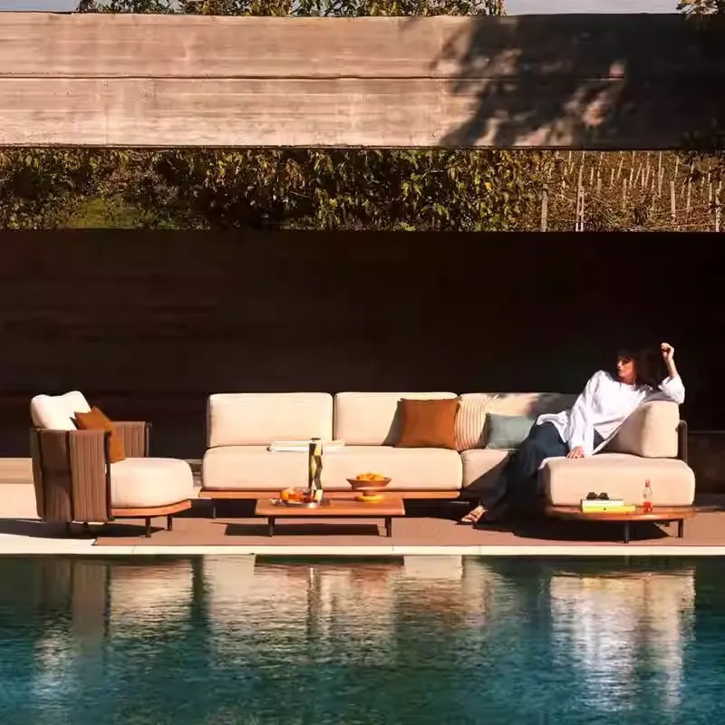 Nordic outdoor rattan sofa vil - Outdoor Furniture Designer ulasan dan harga