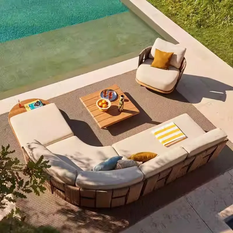 Nordic outdoor rattan sofa vil - Outdoor Furniture Designer ulasan dan harga