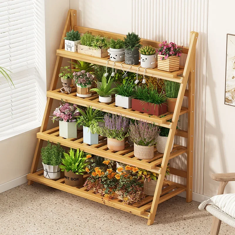 Solid Wood Flower Shelf Plant  - Outdoor Furniture Designer ulasan dan harga