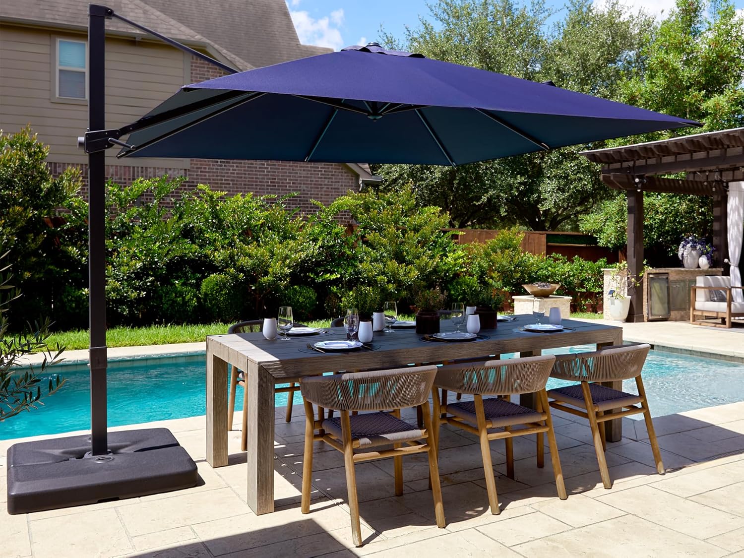 10x10ft Patio Offset Cantileve - Outdoor Furniture With Umbrella ulasan dan harga