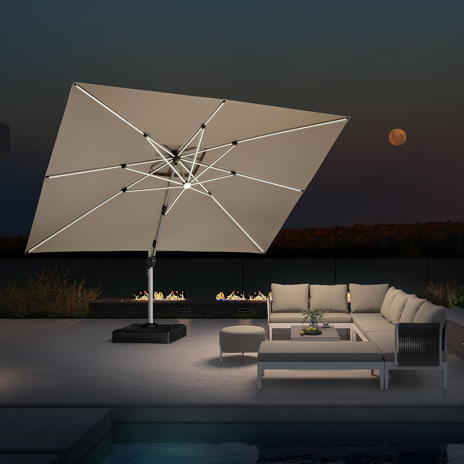 10' X 13' Double Top Deluxe So - Outdoor Furniture With Umbrella ulasan dan harga
