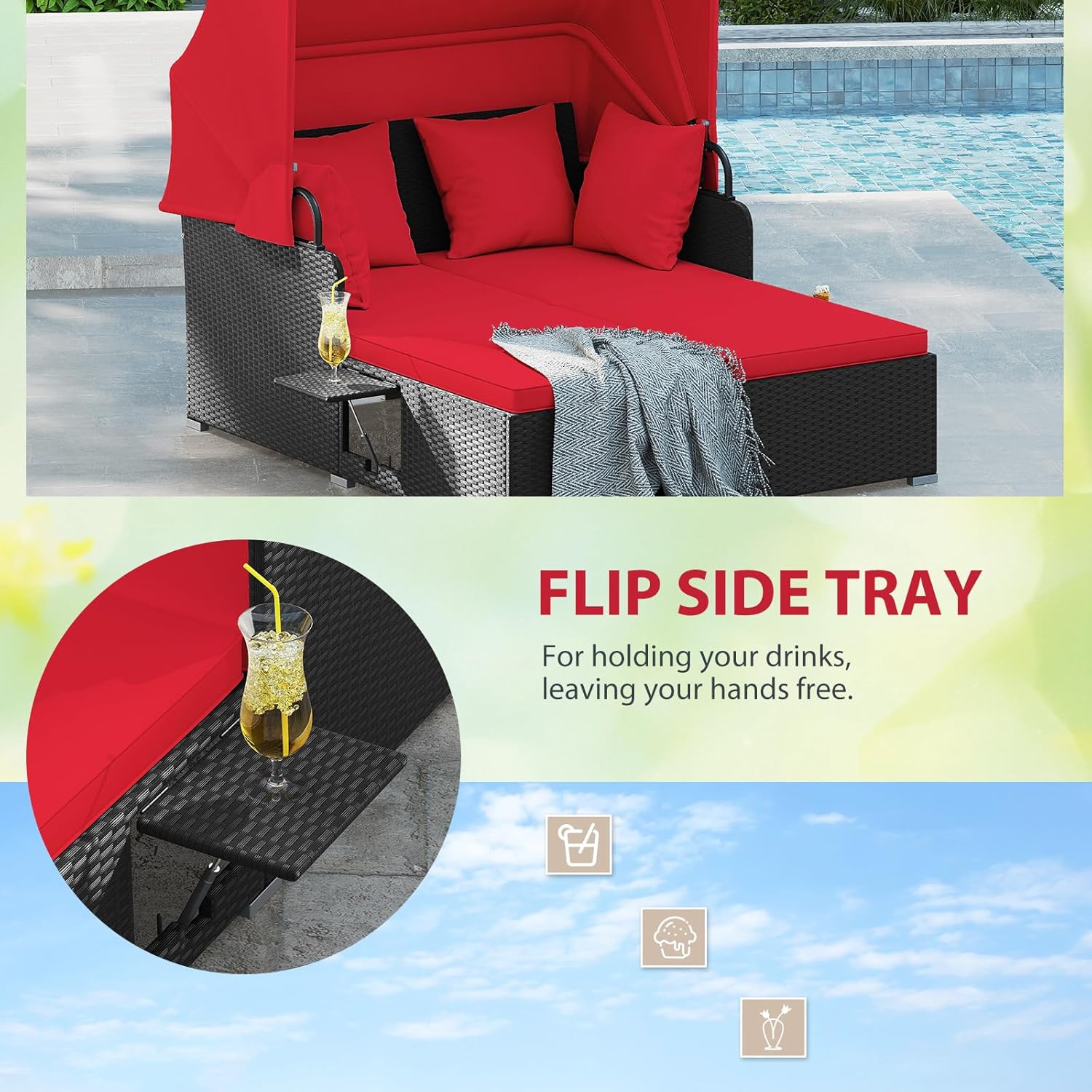 2 Person Rattan Outdoor Daybed - Outdoor Daybed Sofa ulasan dan harga